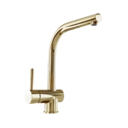 Globalo Exclusive Lobio Light Gold 1.1 Bateria kuchenna z wyciąganą wylewką jasny złoty z powłoką PVD LOBIO_LIGHT_GOLD