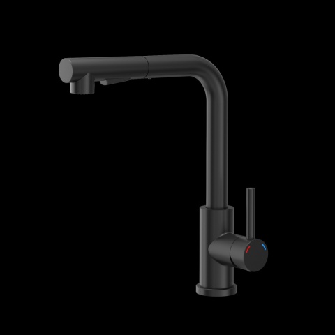 Quadron Bateria kuchenna NICKI stalowa, pure carbon, wyciągana wylewka 3673503A_BLM