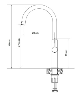 Quadron VALERIE SteelQ bateria kuchenna ze stałą wylewką stal 4122506_BS