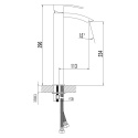 Sapho GINKO 25 bateria umywalkowa wysoka, czarny mat 1101-04B