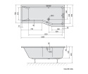 Sapho VERSYS R wanna asymetryczna 160x84x70x47cm, biały 15611