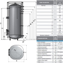 BIAWAR 24552 Zasobnik MEGA 300l bez wężownicy Z-E 300.80N Klasa energetyczna C