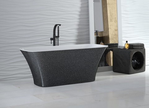 Besco Assos Glam Wanna Wolnostojąca 160x70 cm złoto,srebro,grafit/biały WMD-160-AG Besco Assos Glam Wanna Wolnostojąca 160x70 cm złoto,srebro,grafit/biały WMD-160-AG
