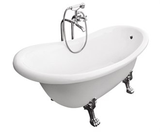 BESCO Wanna Wolnostojąca OTYLIA 160 nogi chrom WKO-160W+CH BESCO Wanna Wolnostojąca OTYLIA 160 nogi chrom WKO-160W+CH