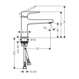 HANSGROHE 100 BATERIA UMYWALKOWA METROPOL CHROM 32501000