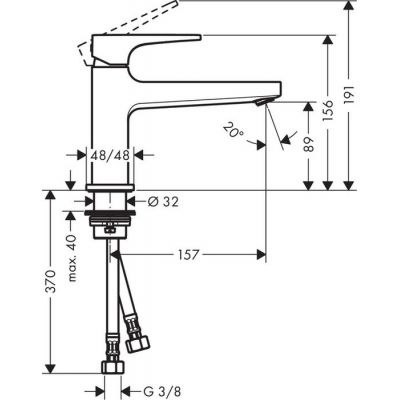 HANSGROHE 100 BATERIA UMYWALKOWA METROPOL CHROM 74502000 HANSGROHE 100 BATERIA UMYWALKOWA METROPOL CHROM 74502000