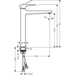 HANSGROHE 260 BATERIA UMYWALKOWA METROPOL CHROM 32512000