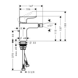 HANSGROHE METRIS BATERIA BIDETOWA E2 31280000