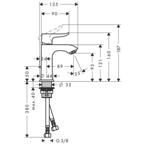HANSGROHE METRIS BATERIA UMYWALKOWA E2 31088000 HANSGROHE METRIS BATERIA UMYWALKOWA E2 31088000