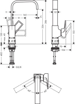 HANSGROHE BATERIA UMYWALKOWA METROPOL 74511000