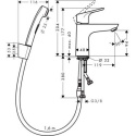 Hansgrohe Focus zestaw bateria umywalkowa Bidette 100 31927000