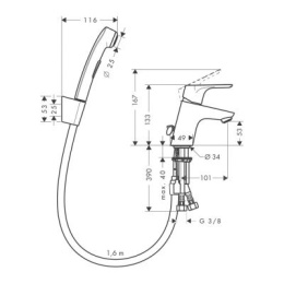 Hansgrohe Focus zestaw bateria bidetowa 31926000