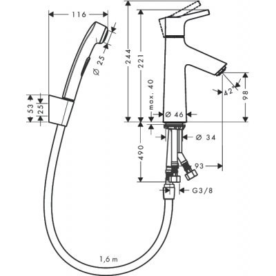 Hansgrohe Talis S Zestaw Bidetowy 72290000 Hansgrohe Talis S Zestaw Bidetowy 72290000