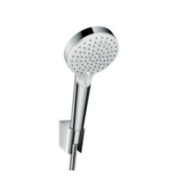 Hansgrohe Zestaw prysznicowy Crometta Vario/Porter 1,25 m, EcoSmart 9 l/min, biały/chrom (26693400)