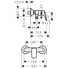 Hansgrohe Logis bateria prysznicowa natynkowa 71600000