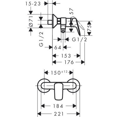 Hansgrohe Logis bateria prysznicowa natynkowa 71600000 Hansgrohe Logis bateria prysznicowa natynkowa 71600000
