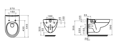 ROCA VICTORIA Rimless Miska Wisząca WC A346393000 ROCA VICTORIA Rimless Miska Wisząca WC A346393000