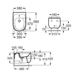 Roca Beyond bidet wiszący biały A3570B5000