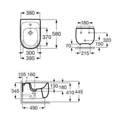 Roca Beyond bidet wiszący biały A3570B5000 Roca Beyond bidet wiszący biały A3570B5000