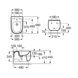 Roca Beyond bidet wiszący biały A3570B6000