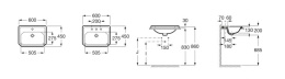 Roca Carmen umywalka blatowa z 3 otworami 60x45 A3270A5003