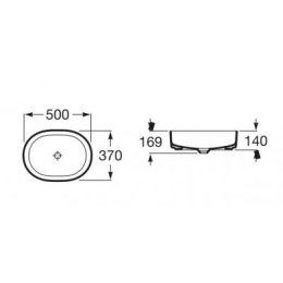 Roca Inspira Round umywalka 50x37 cm nablatowa A327520000