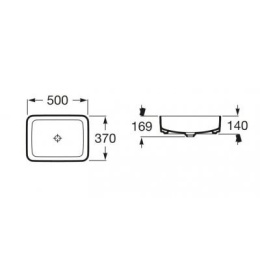 Roca Inspira Square umywalka 50x37 cm nablatowa A327530000