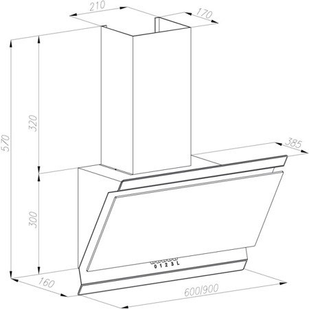 VDB DECO WHITE 60 CHILLI Okap Kominowy