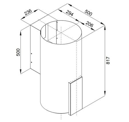 VDB TUBE P GLASS BLACK Okap Kominowy VDB TUBE P GLASS BLACK Okap Kominowy