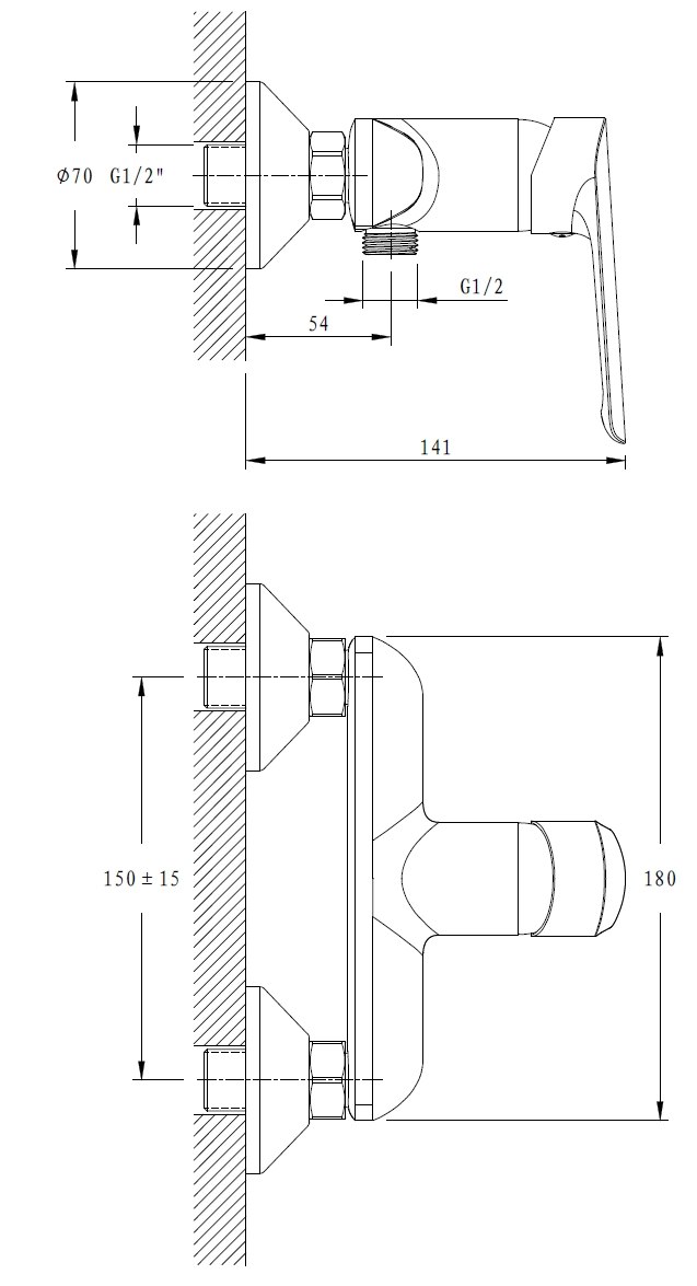 SOTBE bateria prysznicowa MALSELVA MAL-SO-70298318