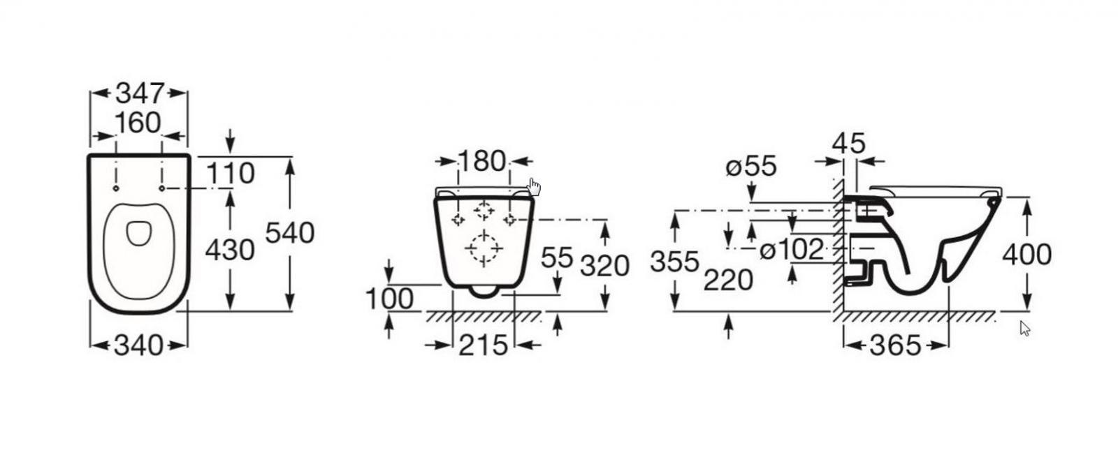 Roca Gap miska WC wiszÄca podwieszana Rimless A34647L000