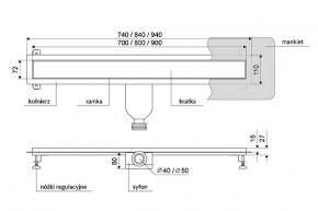odpływ liniowy Stilo 700